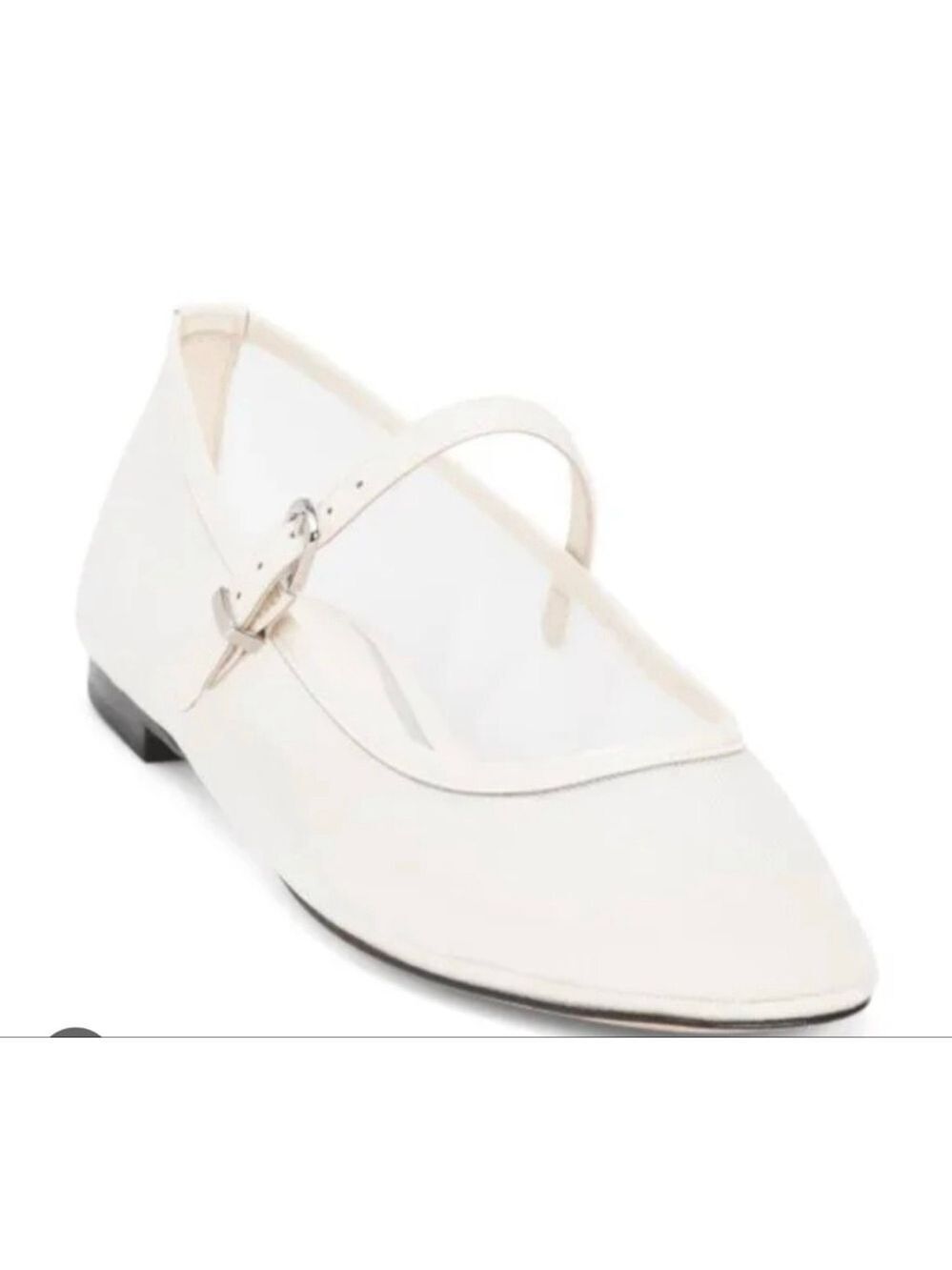 New PAIGE Josie Flats with Leather Trim Bone White 9 - Picture 3 of 9